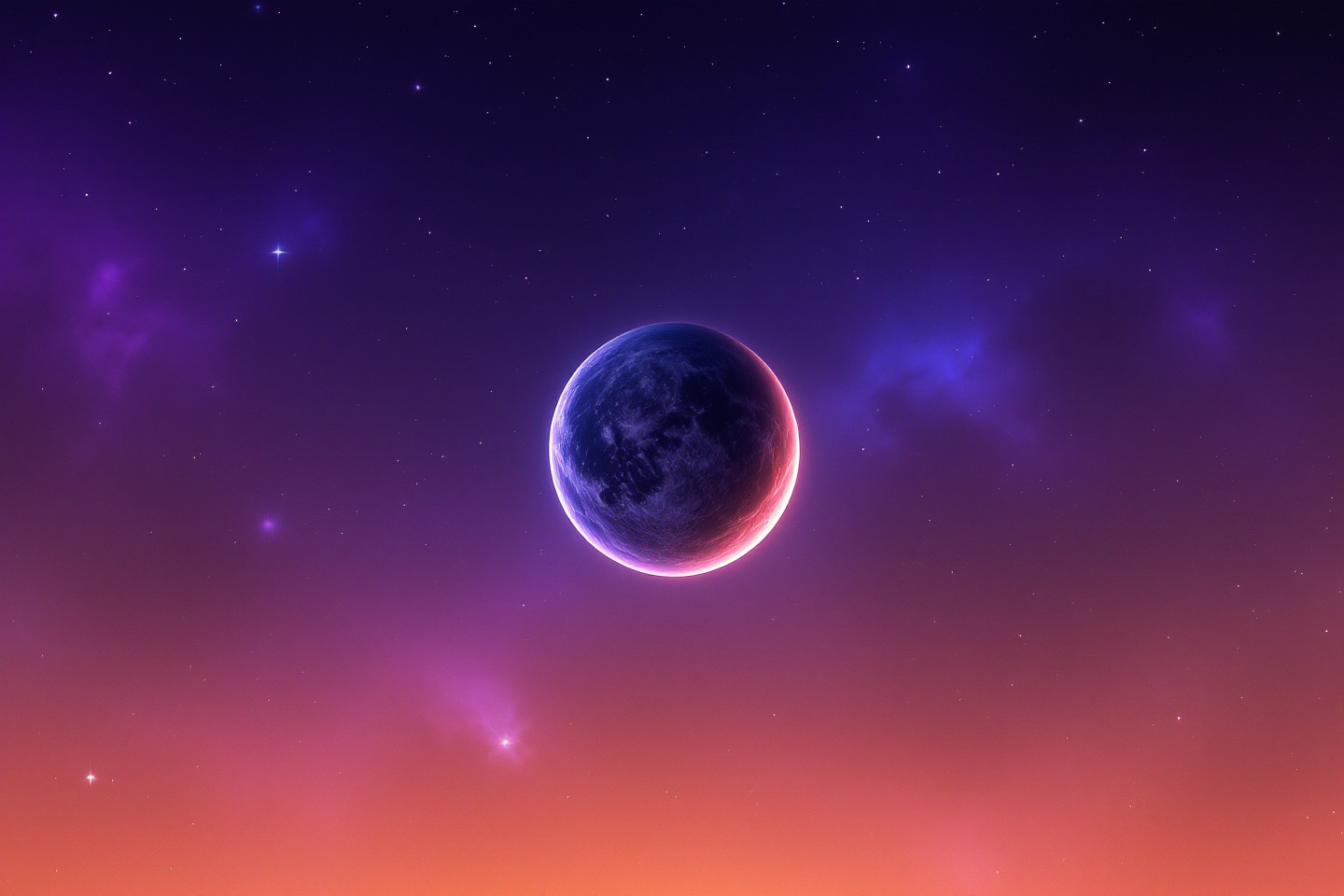 Mond rot blau Planeten