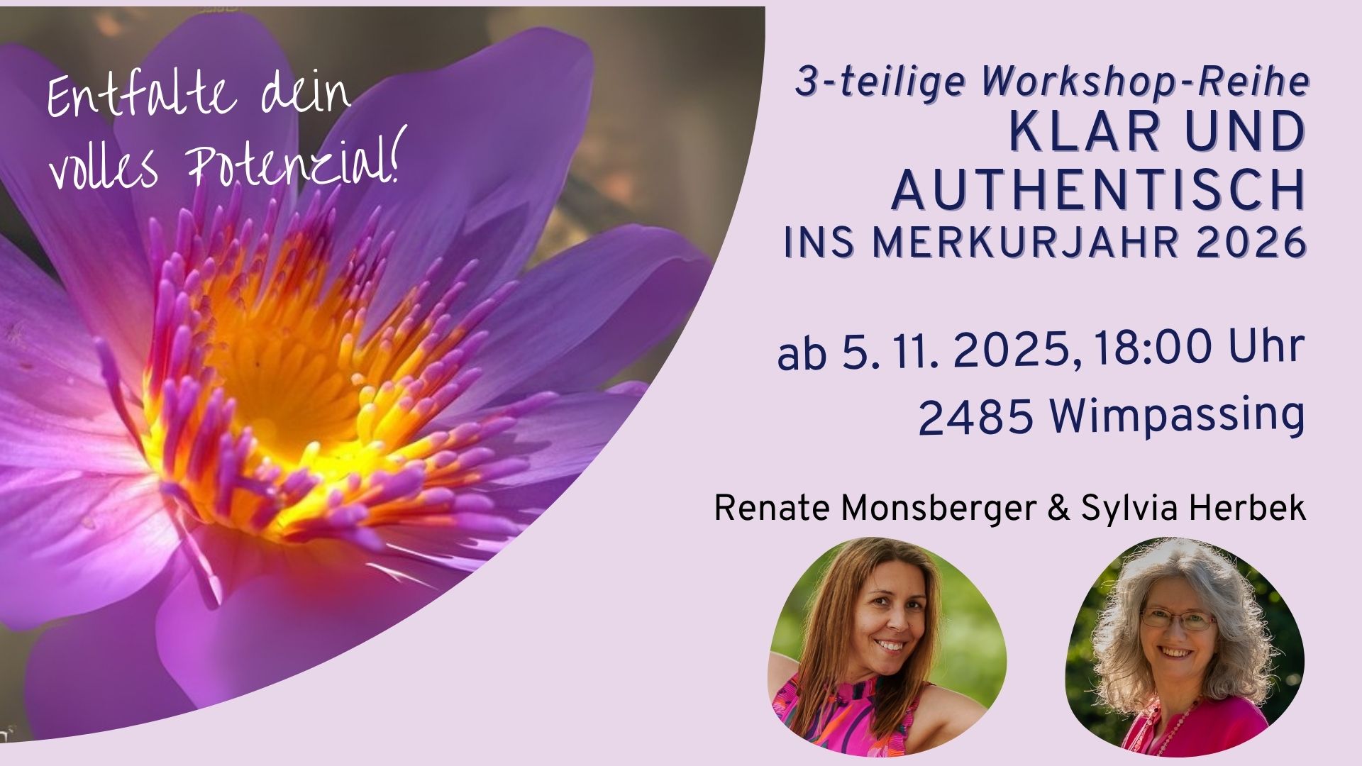 3-teilige Workshop-Reihe Klar und authentisch ins Merkurjahr 2026, ab 5. 11. 2025